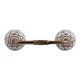 Brown Etched Ceramic Floral Bridge Handle